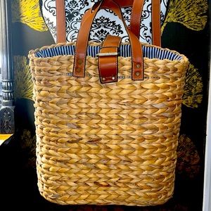 Woven basket backpack